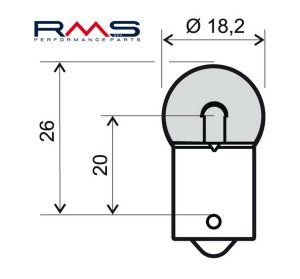 Bec RMS 12V 10W, BA15S portocaliu