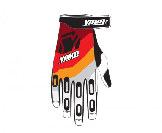 MX gloves YOKO TWO black/white/red M (8) pentru APRILIA Tuono 1000 V4 R (APRC)