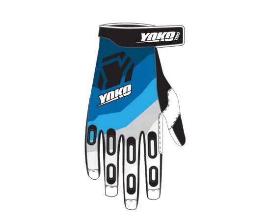 MX gloves YOKO TWO black/white/blue S (7) pentru APRILIA Tuono 1000 V4 R (APRC)