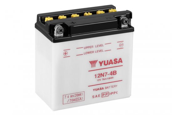 Conventional 12V battery NO ACID YUASA 12N7-4B