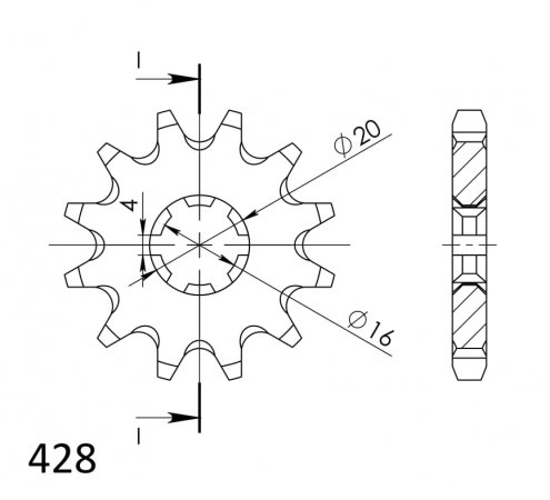 Pinion fata SUPERSPROX CST-1263:11 11T, 428