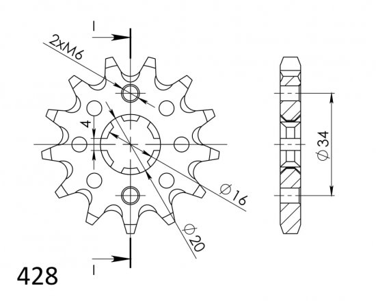 Pinion fata SUPERSPROX CST-1263:13 13T, 428