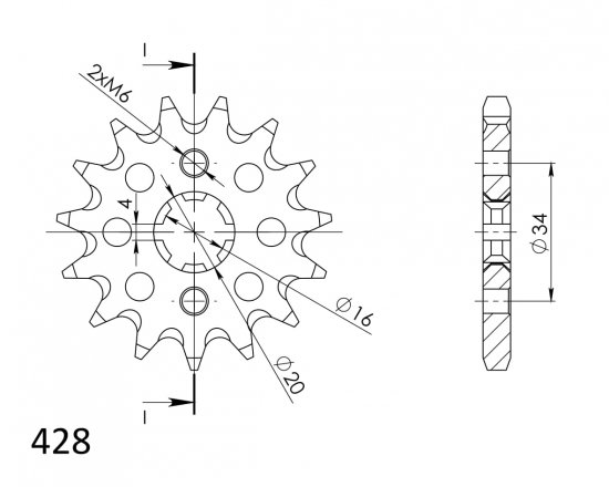 Pinion fata SUPERSPROX CST-1263:15 15T, 428