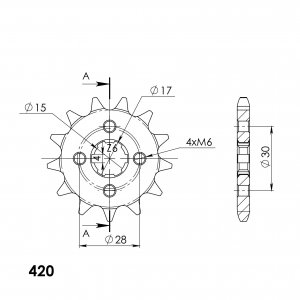 Pinion fata SUPERSPROX CST-253:13 13T, 420