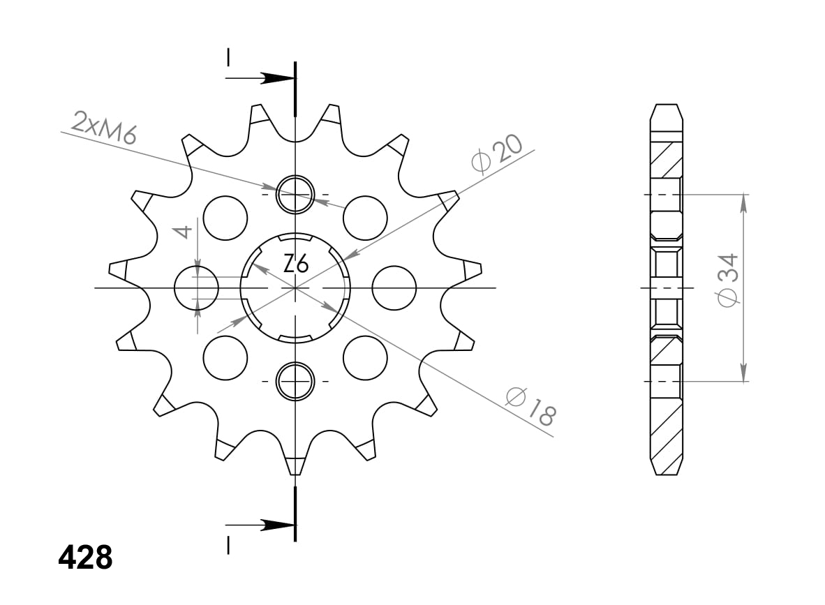 Pinion fata SUPERSPROX CST-259:13 13T, 428