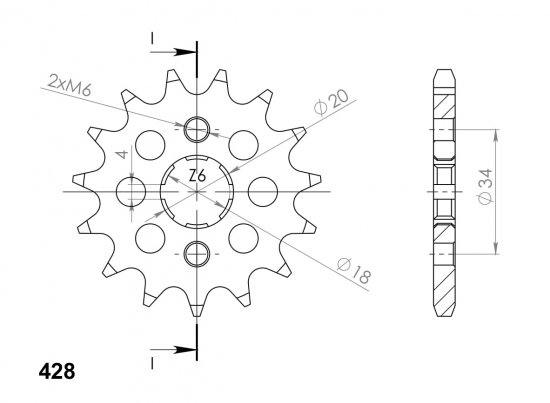 Pinion fata SUPERSPROX CST-259:13 13T, 428