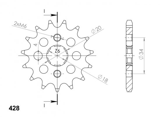 Pinion fata SUPERSPROX CST-259:17 17T, 428