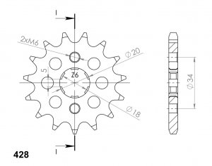 Pinion fata SUPERSPROX 17T, 428