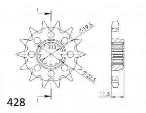 Pinion fata SUPERSPROX 16T, 428