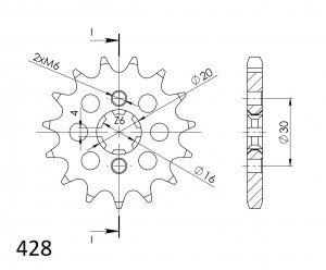 Pinion fata SUPERSPROX CST-417:14 14T, 428