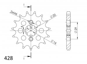 Pinion fata SUPERSPROX CST-425:13 13T, 428