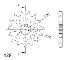 Pinion fata SUPERSPROX CST-426:12 12T, 428