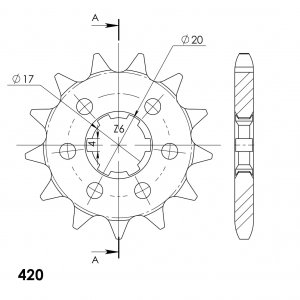 Pinion fata SUPERSPROX CST-429:12 12T, 420