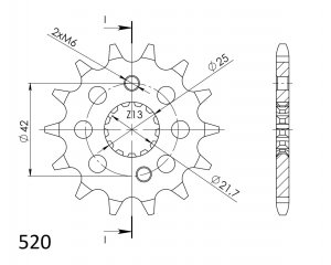 Pinion fata SUPERSPROX 14T, 520