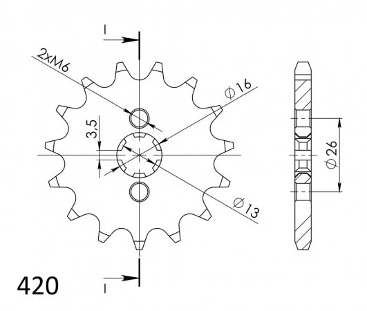 Pinion fata SUPERSPROX CST-563:10 10T, 420