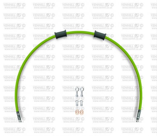 Kit conducte de frana fata Venhill POWERHOSEPLUS (1 conducta in kit) Green hoses, stainless steel fittings pentru APRILIA Moto 650