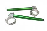 Aluminium-forged clip-ons ACCOSSATO with metal clamp composed of 2 half-rings 10 degrees inclination, green