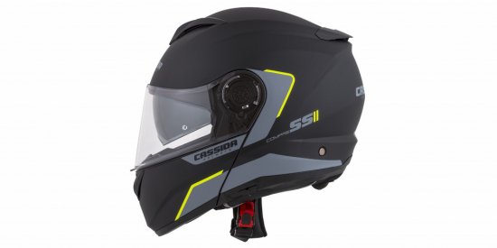 Casca integrala CASSIDA COMPRESS 2.0 REFRACTION matt black / grey / yellow fluo L pentru APRILIA Pegaso 125