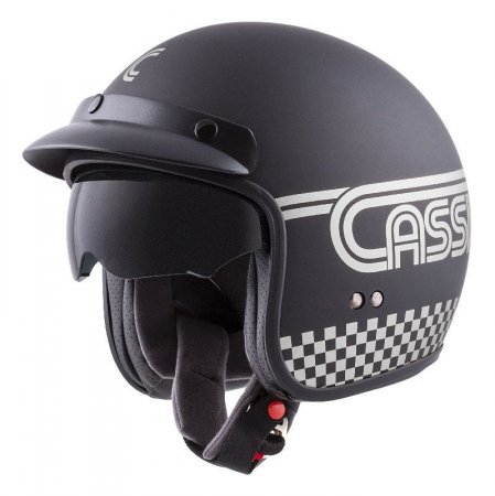 Jet helmet CASSIDA OXYGEN RONDO black matt / silver L pentru APRILIA Tuono 1000 V4 R (APRC)