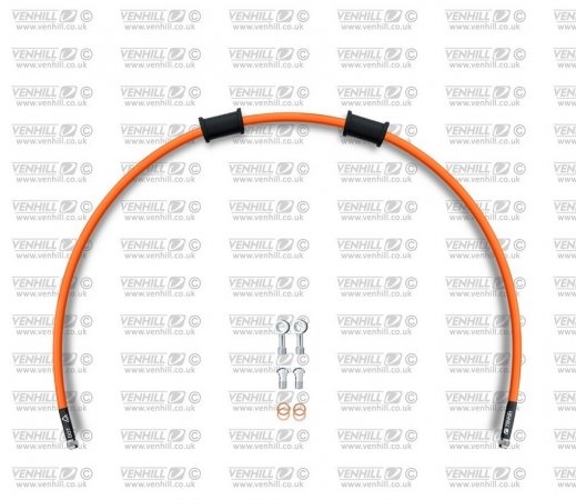 Kit conducte de frana fata Venhill POWERHOSEPLUS (1 conducta in kit) Orange hoses, chromed fittings pentru APRILIA Moto 650