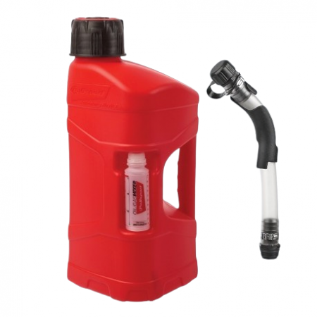 Utility can POLISPORT PROOCTANE 10 l with standard cap + 100 ml mixer + hose clear red pentru APRILIA RX 50