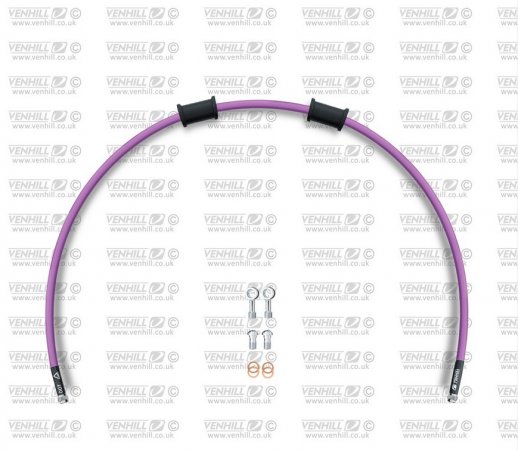 Kit conducte de frana fata Venhill POWERHOSEPLUS (1 conducta in kit) Purple hoses, chromed fittings pentru APRILIA Moto 650