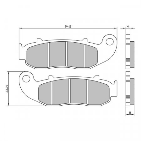 Placute de frana RMS 225103750 fata homologated organic