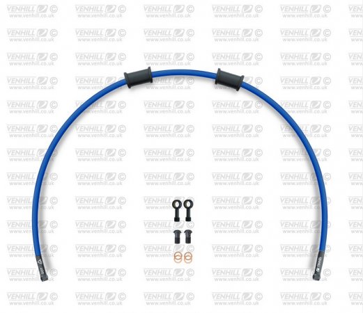 Kit conducte de frana fata Venhill POWERHOSEPLUS (1 conducta in kit) Solid blue hoses, black fittings pentru APRILIA Moto 650