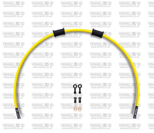 Kit conducte de frana fata Venhill POWERHOSEPLUS (1 conducta in kit) Yellow hoses, black fittings pentru APRILIA Moto 650